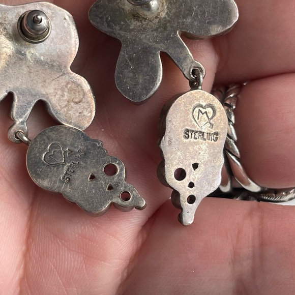 Echo of the Dreamer Mars and Valentine golden Orchid Floral Earrings - Picture 9 of 12